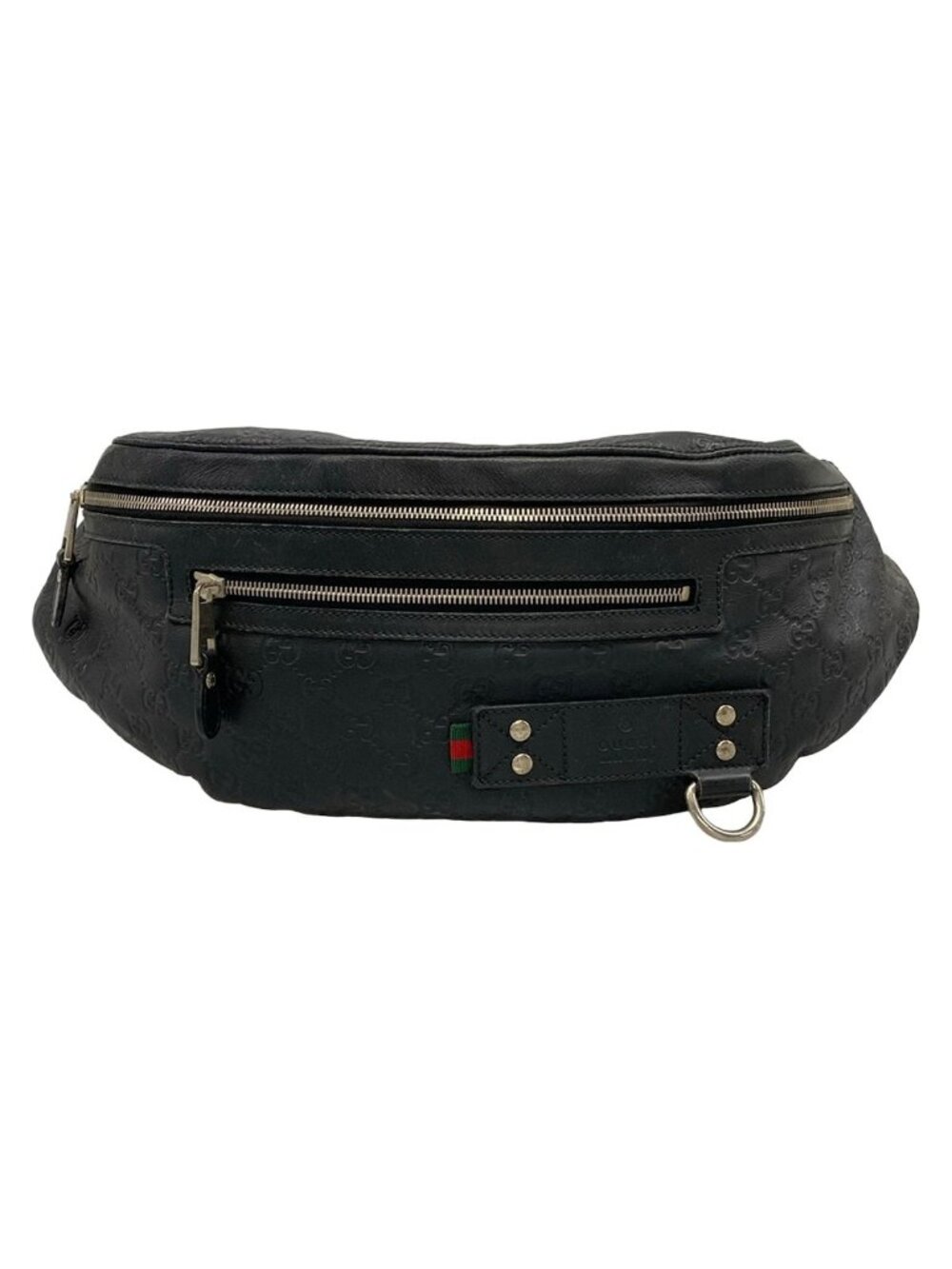 Gucci Waist Pouch Guccissima Line Sherry Black Leather
